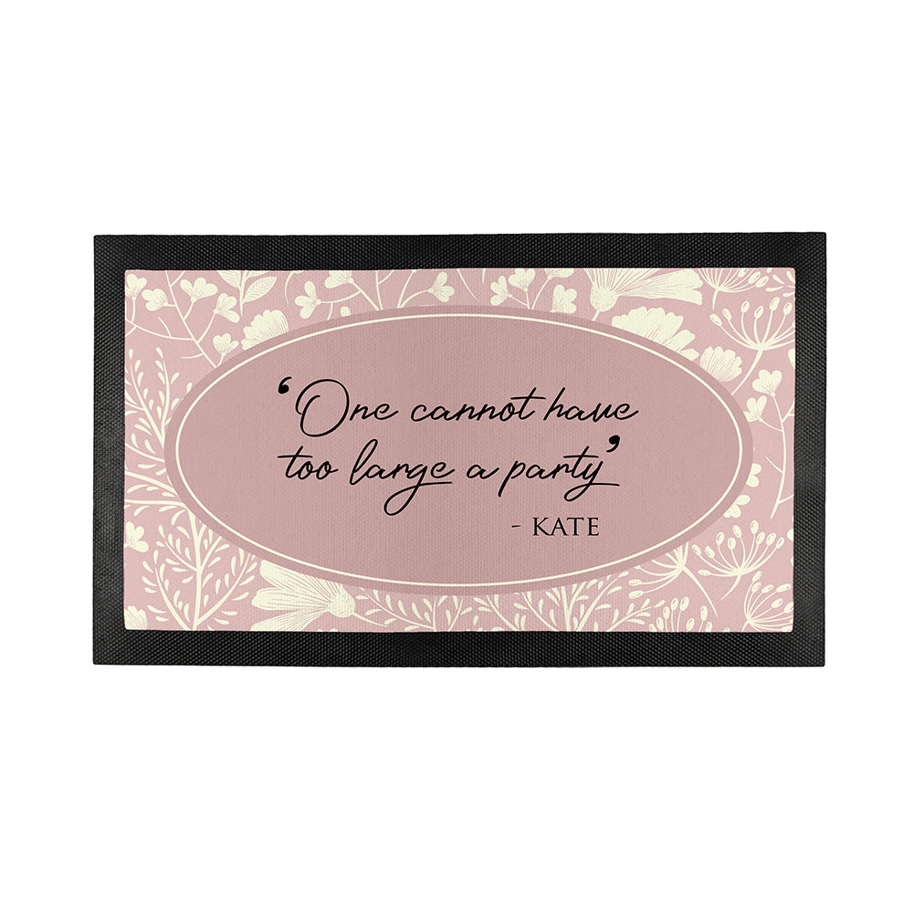 Personalised Classic Floral Quote Bar Mat in gift category 