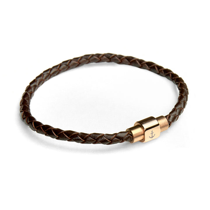 Buy Personalised Men's Anchor Woven Leather Bracelet available now at www.giftsfinder.co.uk