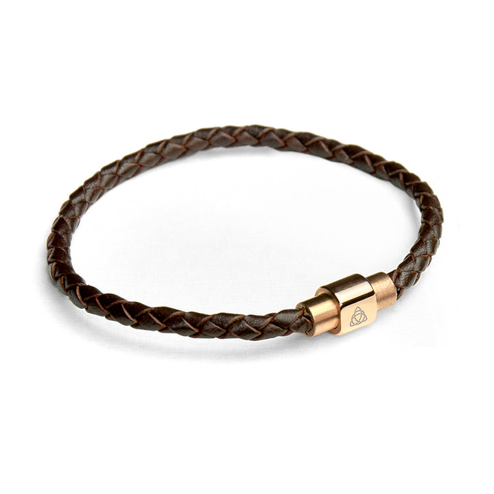 Buy Personalised Men's Celtic Trinity Woven Leather Bracelet available now at www.giftsfinder.co.uk