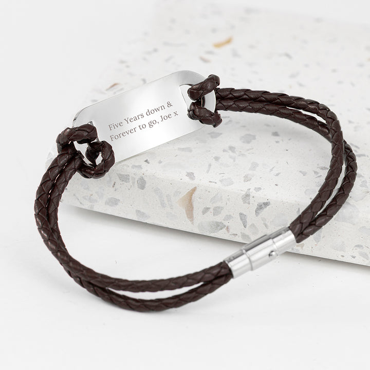 Buy Personalised Men's Anchor Statement Leather Bracelet available now at www.giftsfinder.co.uk