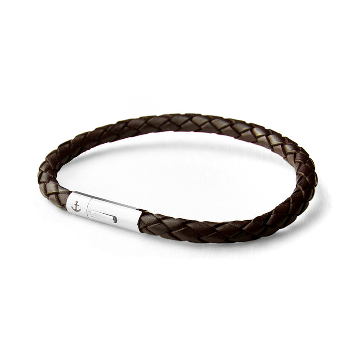 Buy Personalised Men's Anchor Capsule Leather Bracelet available now at www.giftsfinder.co.uk