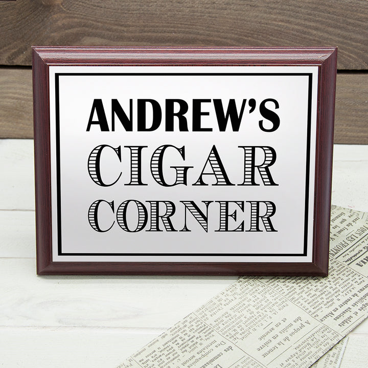 Personalised Art Deco Cigar Corner Plaque