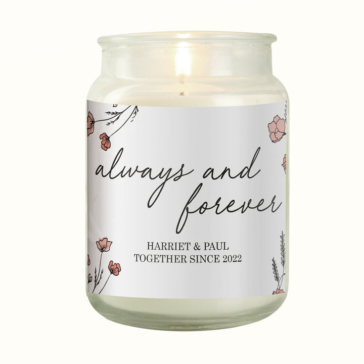 Personalised Always & Forever Large Scented Jar Candle in gift category 