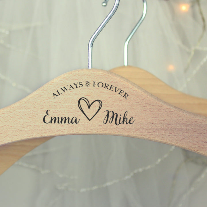 Personalised Always & Forever Wooden Hanger in gift category 