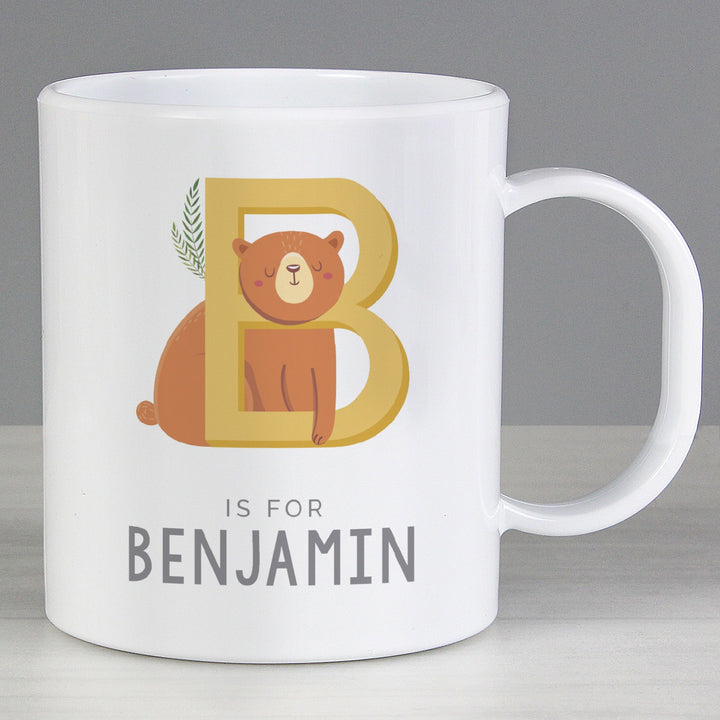 Personalised Animal Alphabet Plastic Mug in gift category 