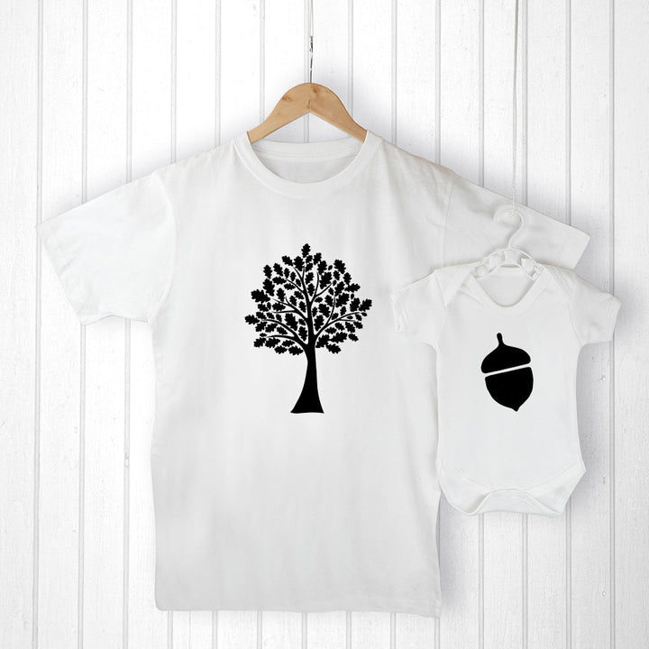 Personalised Daddy and Me Acorn Set in gift category Personalised T-Shirts