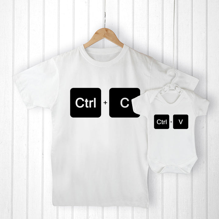 Personalised Daddy and Me Copy Paste Set in gift category Personalised T-Shirts