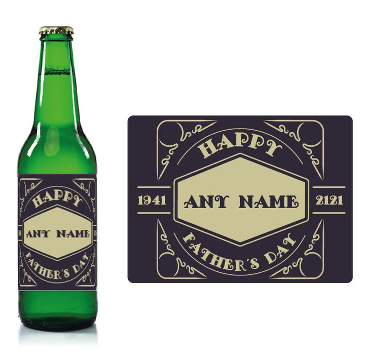 Buy Personalised Fathers day beer bottle label Dark - Name and date from www.giftsfinder.co.uk