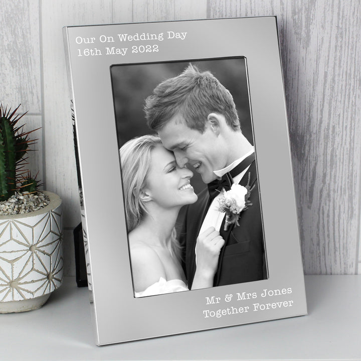 Buy Personalised Free Text 7 x 5 Silver Photo Frame available now at www.giftsfinder.co.uk