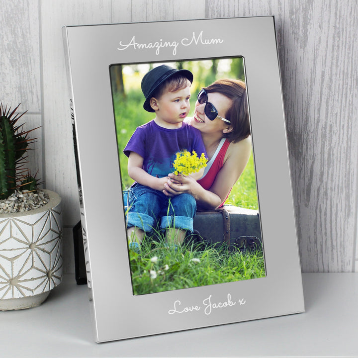 Buy Personalised Free Text 7 x 5 Silver Photo Frame available now at www.giftsfinder.co.uk