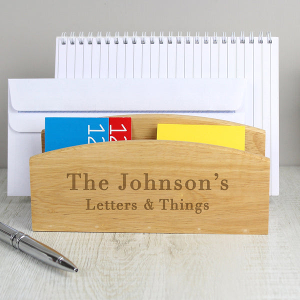 Buy Personalised Free Text Wooden Letter Rack available now at www.giftsfinder.co.uk