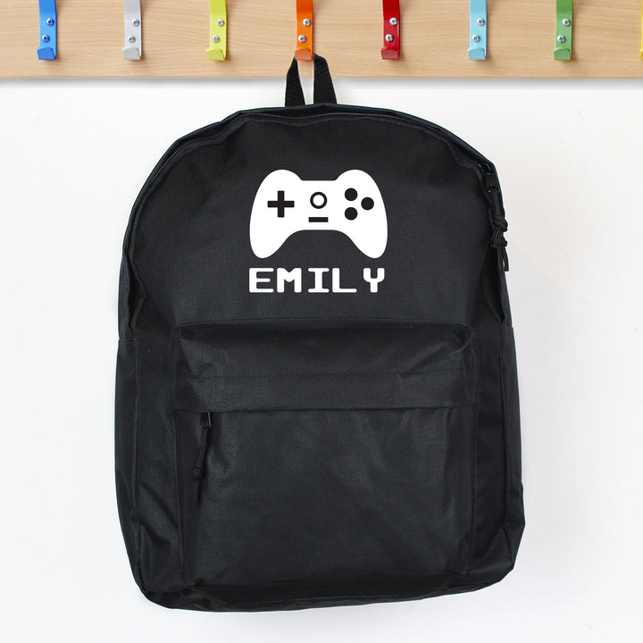 Buy Personalised Gaming Black Backpack available now at www.giftsfinder.co.uk