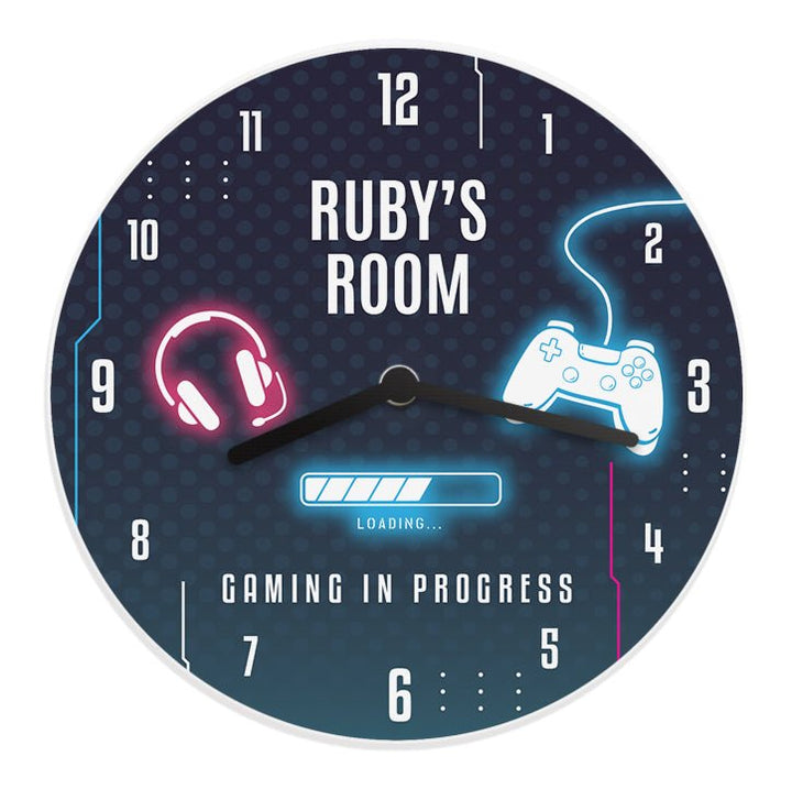 Buy Personalised Gaming Wooden Childrens Clock from www.giftsfinder.co.uk