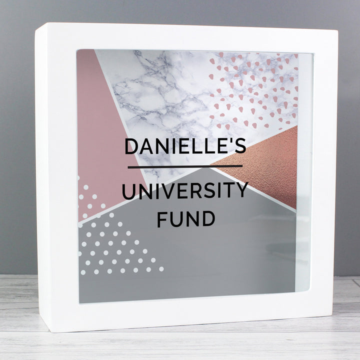 Buy Personalised Geometric Fund and Keepsake Box available now at www.giftsfinder.co.uk