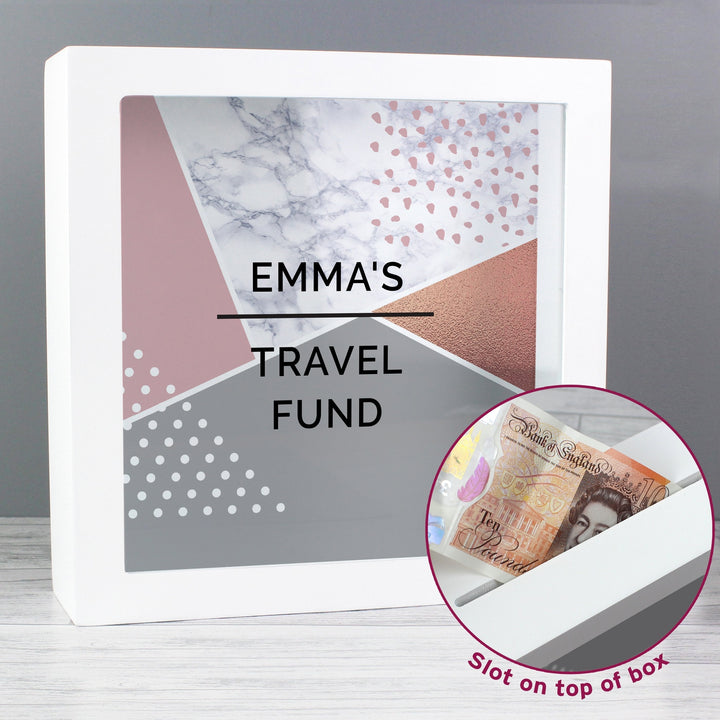 Buy Personalised Geometric Fund and Keepsake Box available now at www.giftsfinder.co.uk