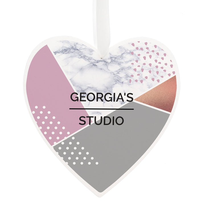 Buy Personalised Geometric Large Wooden Heart Decoration available now at www.giftsfinder.co.uk