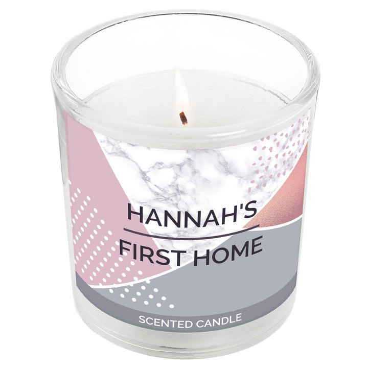 Buy Personalised Geometric Scented Jar Candle available now at www.giftsfinder.co.uk