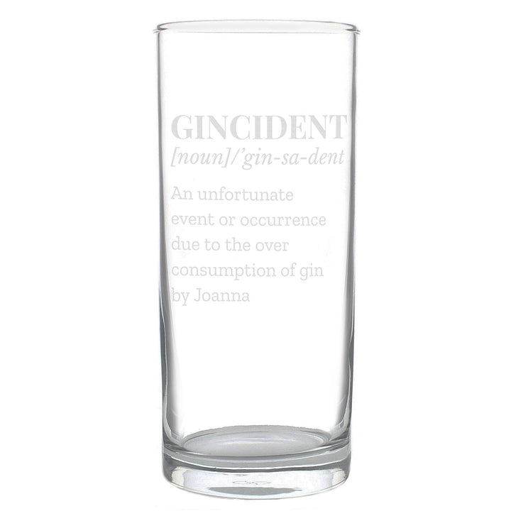 Buy Personalised Gincident Hi Ball Glass available now at www.giftsfinder.co.uk