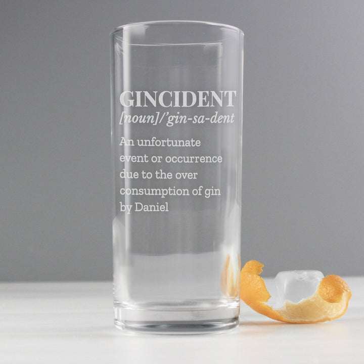 Buy Personalised Gincident Hi Ball Glass available now at www.giftsfinder.co.uk