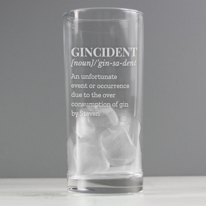 Buy Personalised Gincident Hi Ball Glass available now at www.giftsfinder.co.uk