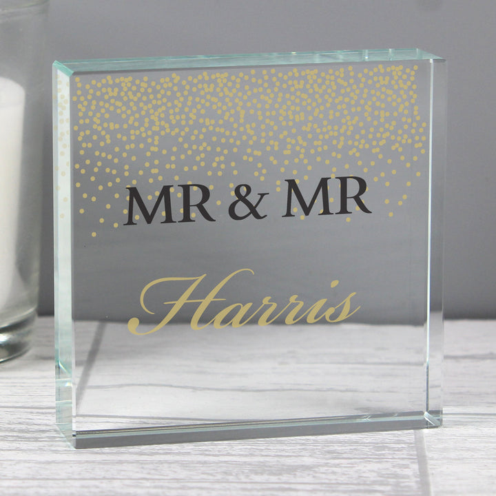 Buy Personalised Gold Confetti Large Crystal Token available now at www.giftsfinder.co.uk