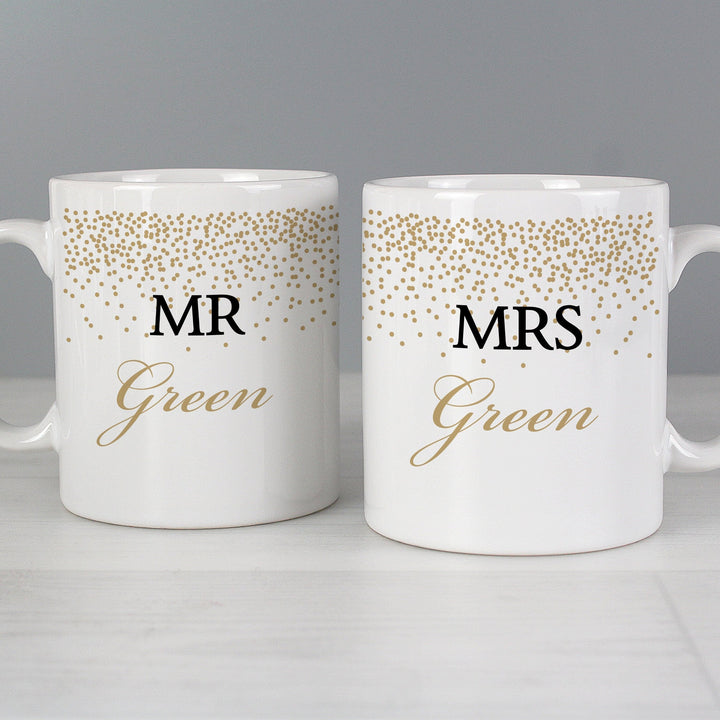 Buy Personalised Gold Confetti Mug Set available now at www.giftsfinder.co.uk