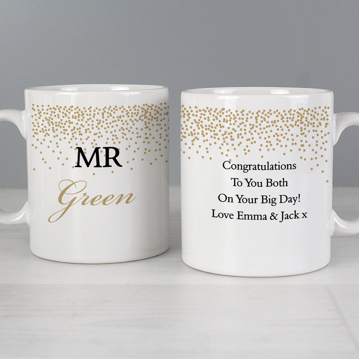 Buy Personalised Gold Confetti Mug Set available now at www.giftsfinder.co.uk