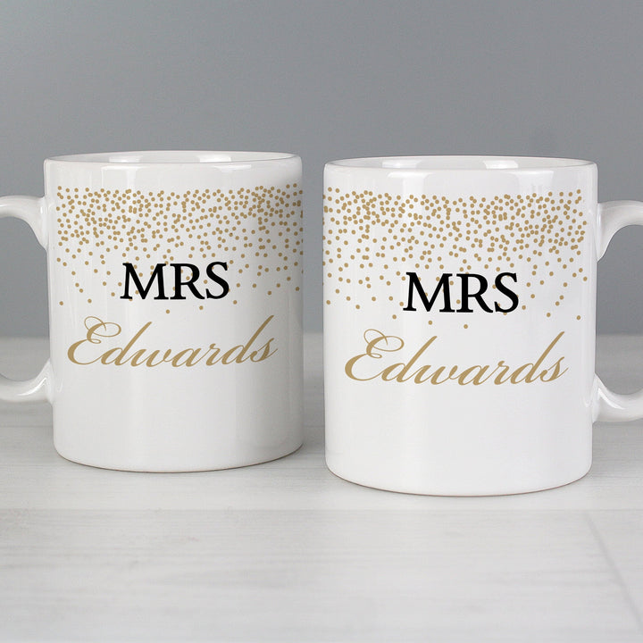 Buy Personalised Gold Confetti Mug Set available now at www.giftsfinder.co.uk