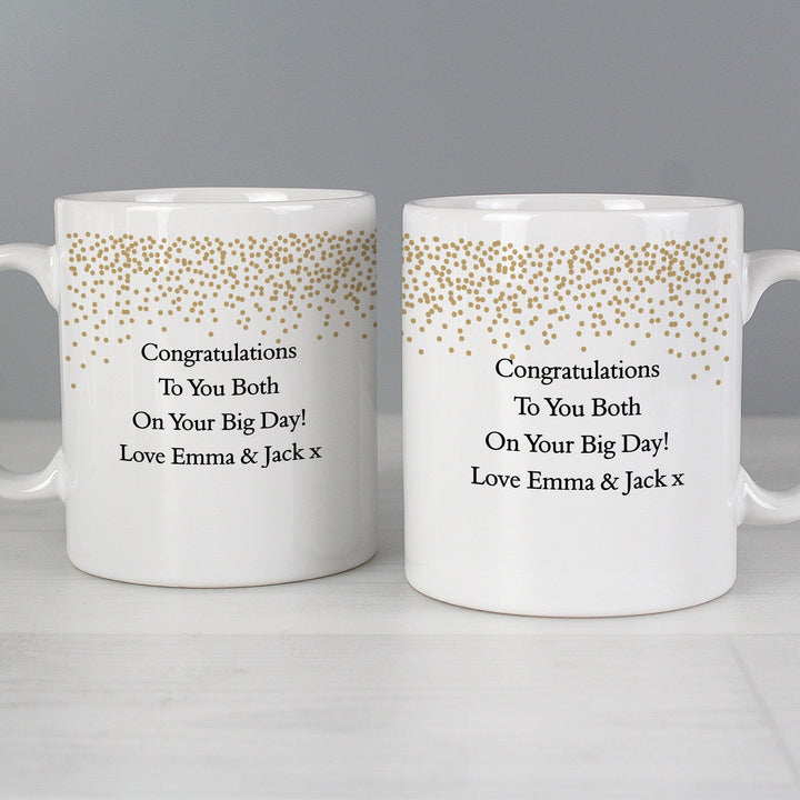 Buy Personalised Gold Confetti Mug Set available now at www.giftsfinder.co.uk