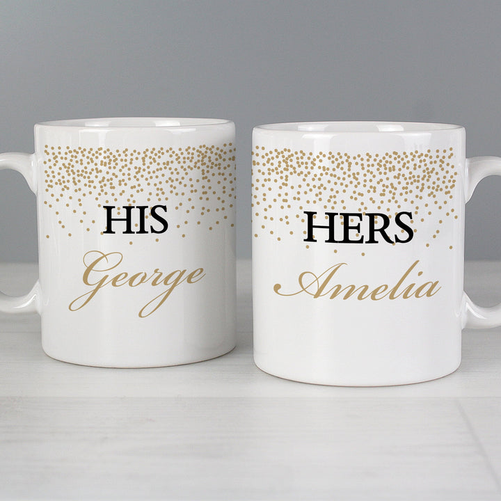 Buy Personalised Gold Confetti Mug Set available now at www.giftsfinder.co.uk