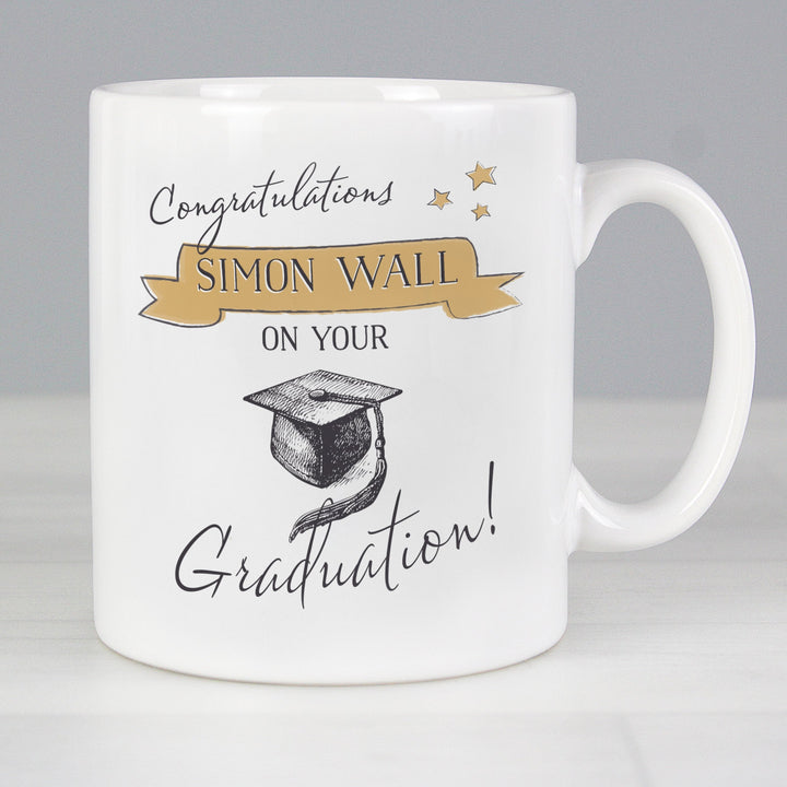 Buy Personalised Gold Star Graduation Mug available now at www.giftsfinder.co.uk