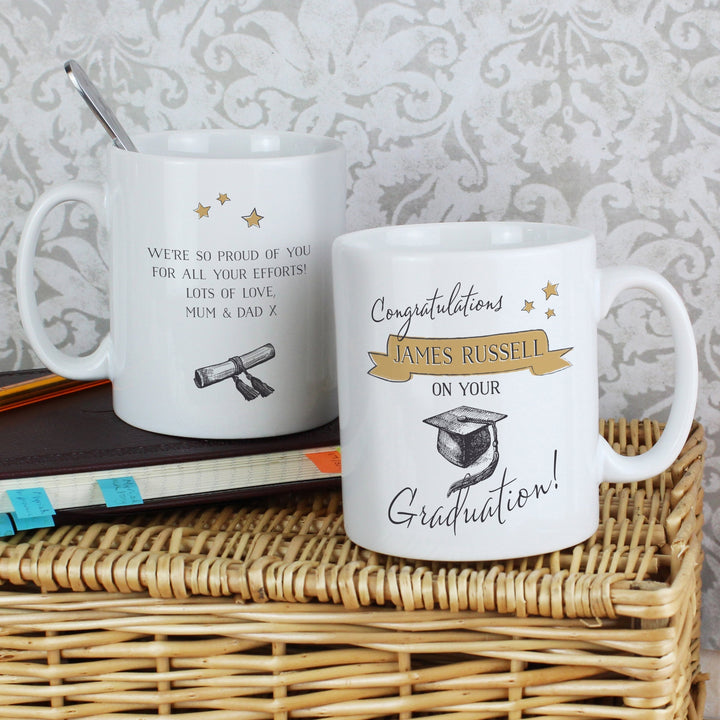 Buy Personalised Gold Star Graduation Mug available now at www.giftsfinder.co.uk