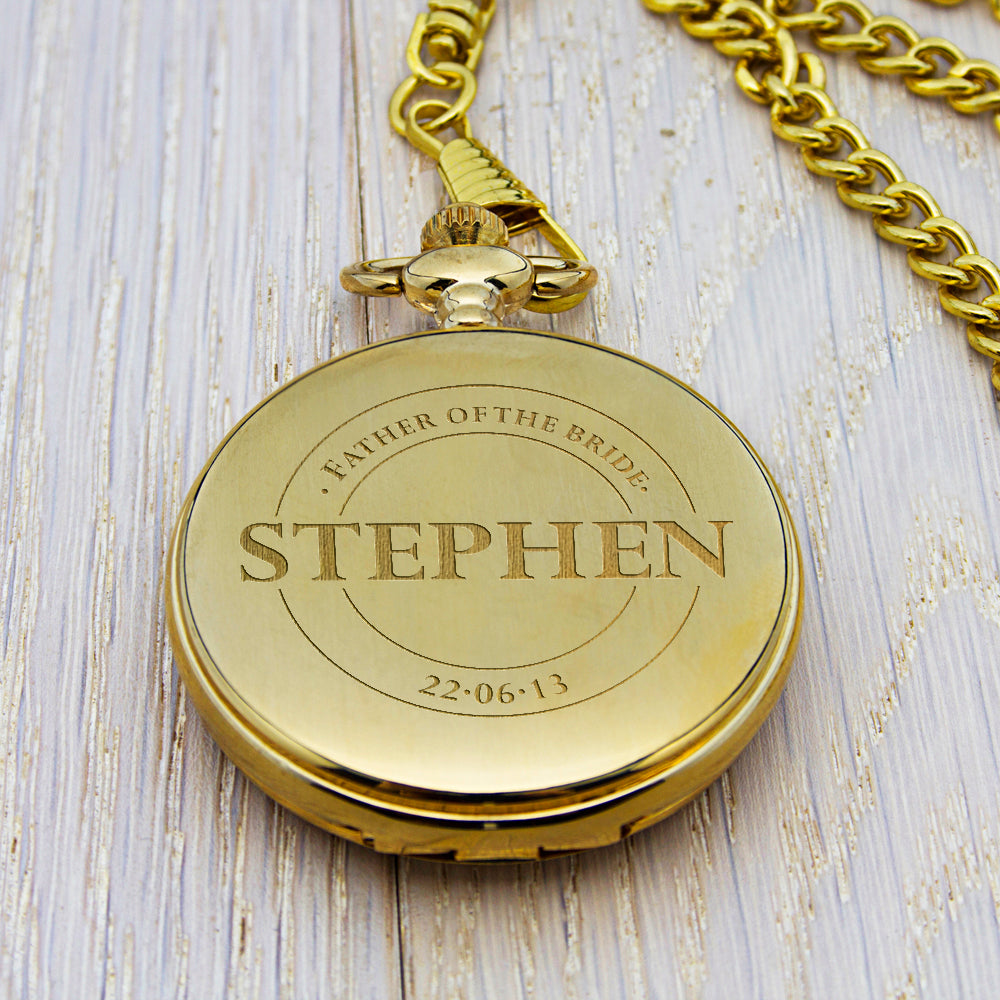 Personalised Groomsman Emblem Pocket Watch in gift category 