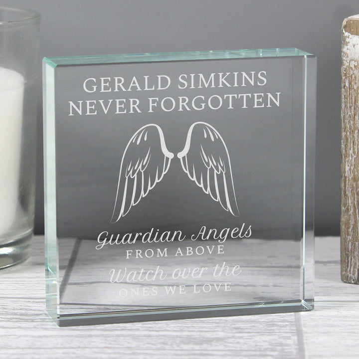 Buy Personalised Guardian Angel Wings Large Crystal Token available now at www.giftsfinder.co.uk