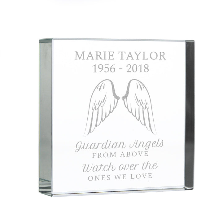 Buy Personalised Guardian Angel Wings Large Crystal Token available now at www.giftsfinder.co.uk