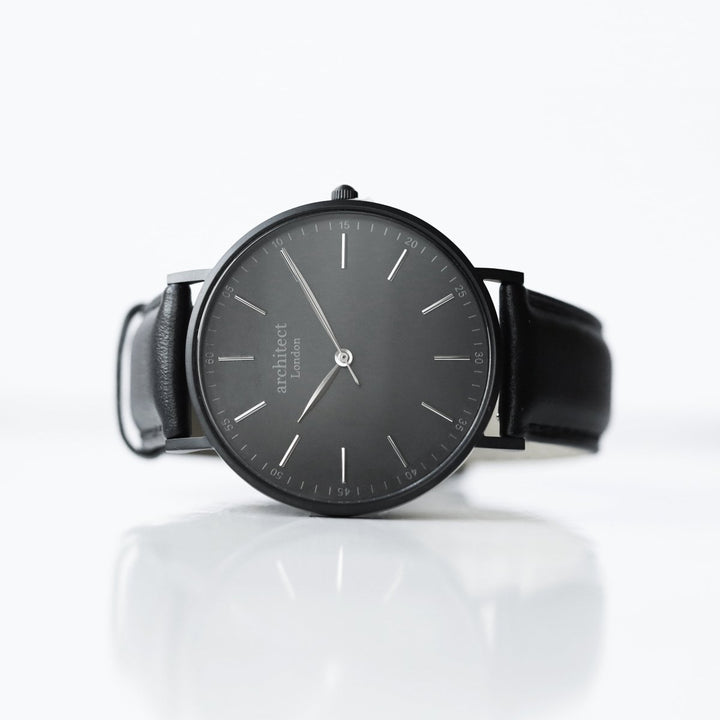 Buy Personalised Handwriting Engraved Men's Minimalist Watch + Jet Black Strap from www.giftsfinder.co.uk