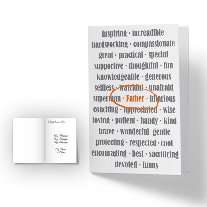 Buy Personalised Happy Fathers Day Card - Word Father from www.giftsfinder.co.uk