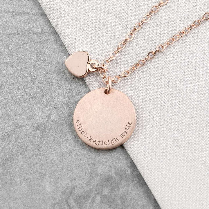 Buy Personalised Heart and Disc Family Necklace from www.giftsfinder.co.uk