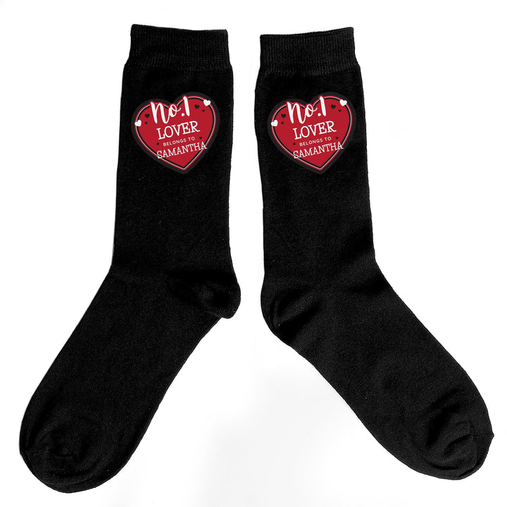 Buy Personalised Hearts No.1 Men's Socks available now at www.giftsfinder.co.uk