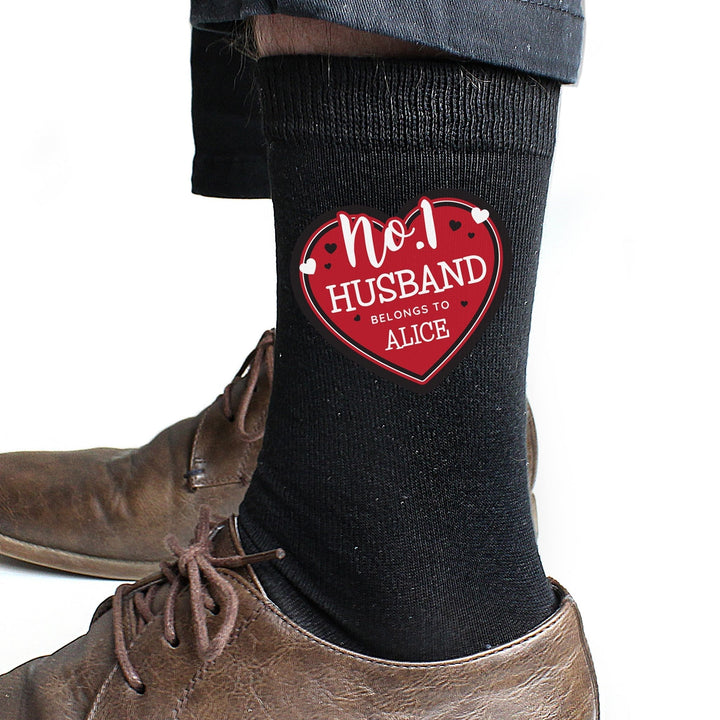 Buy Personalised Hearts No.1 Men's Socks available now at www.giftsfinder.co.uk