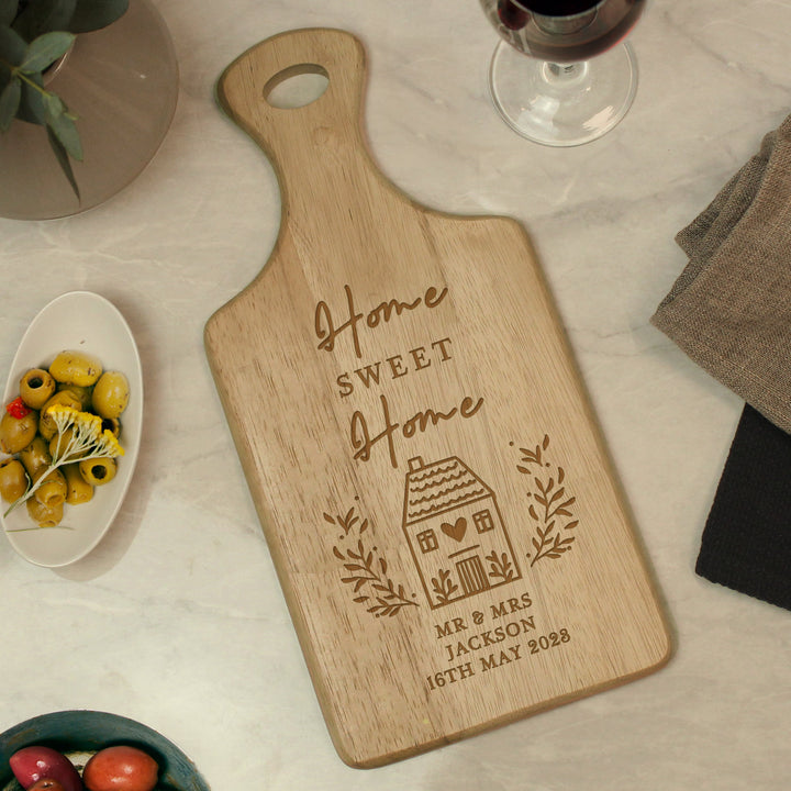 Buy Personalised HOME Wooden Paddle Board available now at www.giftsfinder.co.uk