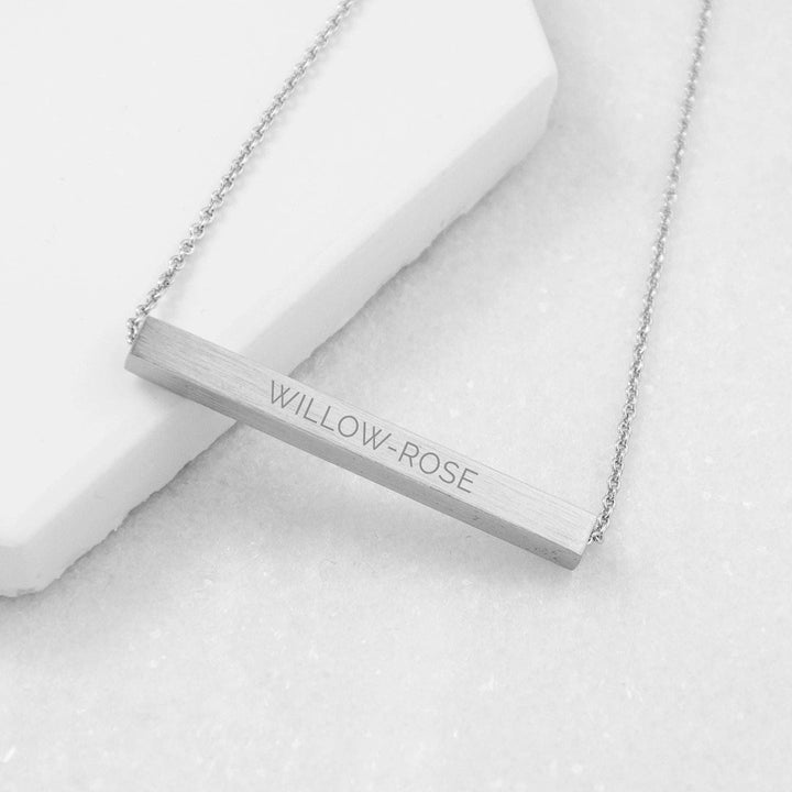 Buy Personalised Horizontal Bar Necklace from www.giftsfinder.co.uk