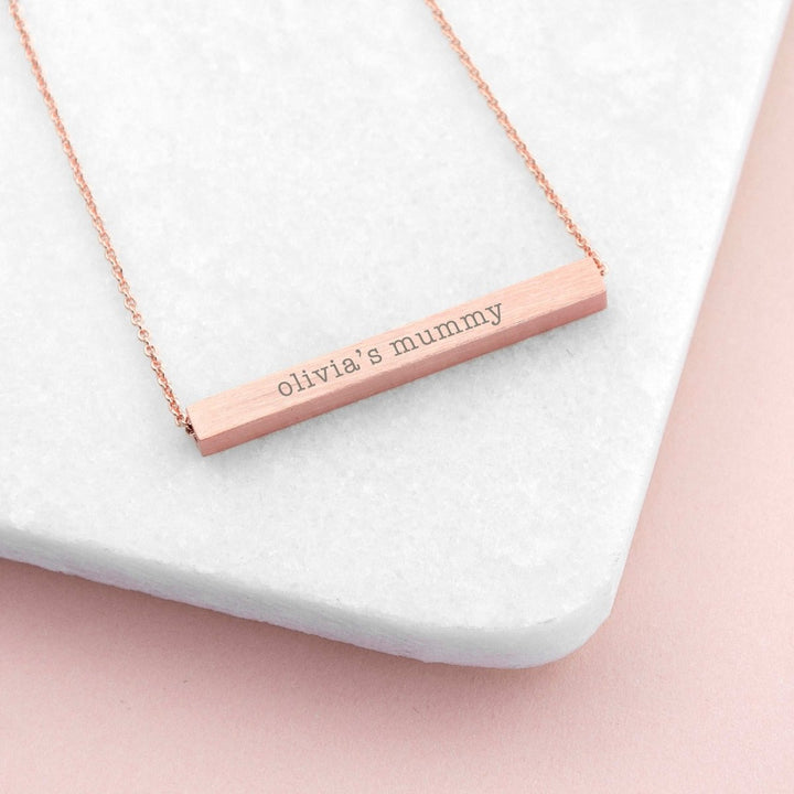 Buy Personalised Horizontal Bar Necklace from www.giftsfinder.co.uk