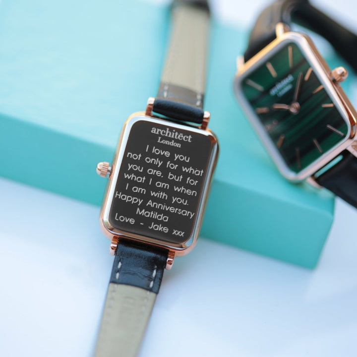 Buy Personalised Ladies Architect Lille Pine Green Watch - Modern Font Engraved from www.giftsfinder.co.uk