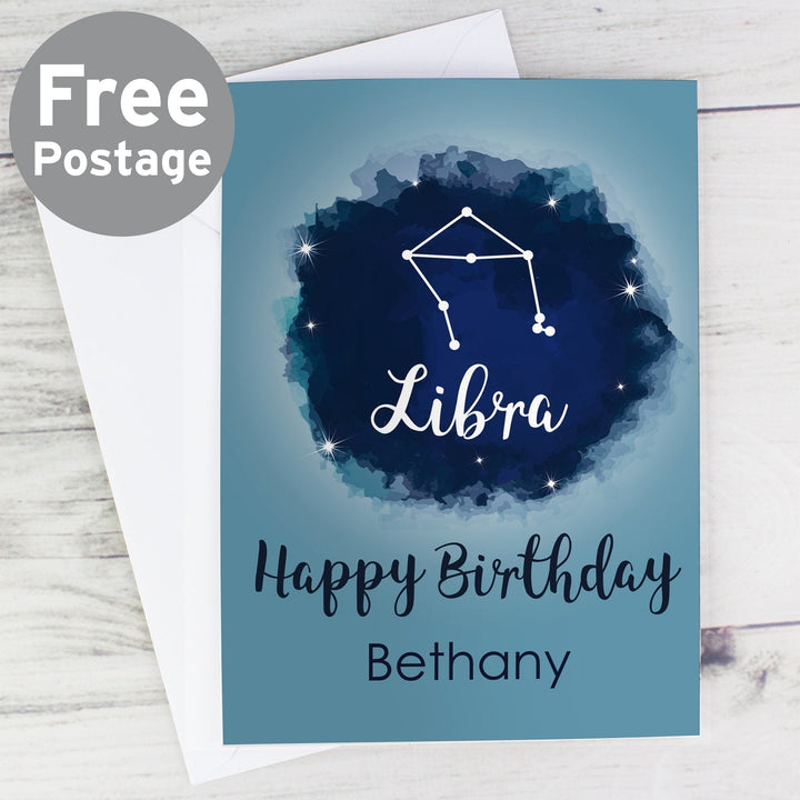 Buy Personalised Libra Zodiac Star Sign Card (September 23rd - October 22nd) available now at www.giftsfinder.co.uk