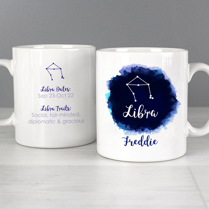 Personalised Libra Zodiac Star Sign Mug (September 23rd - October 22nd) - part of the Gifts Finder Personalised Mugs collection