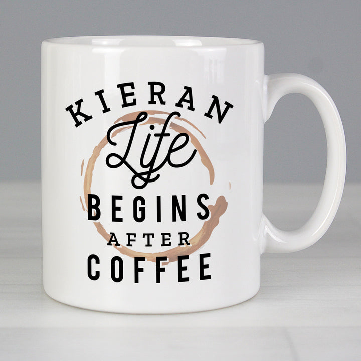 Buy Personalised Life Begins After Coffee Mug available now at www.giftsfinder.co.uk