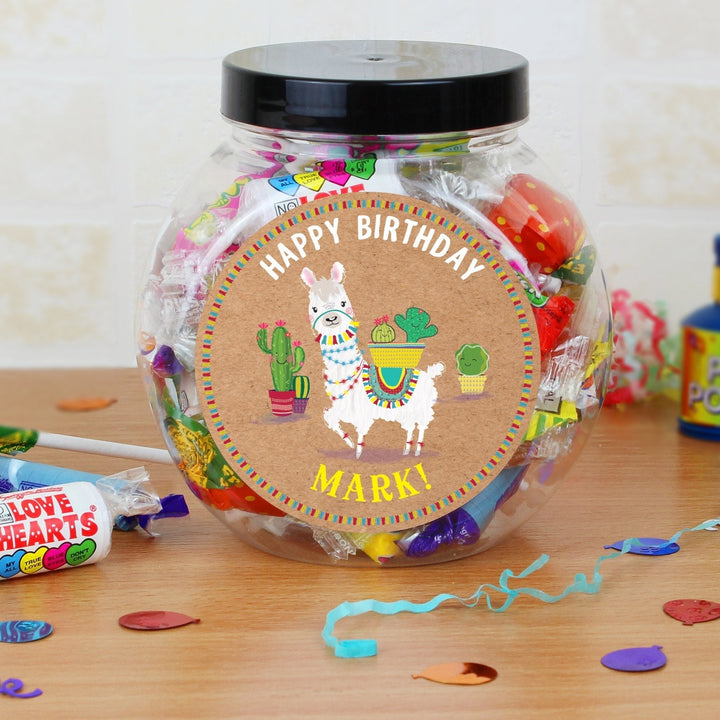 Buy Personalised Llama Sweet Jar available now at www.giftsfinder.co.uk