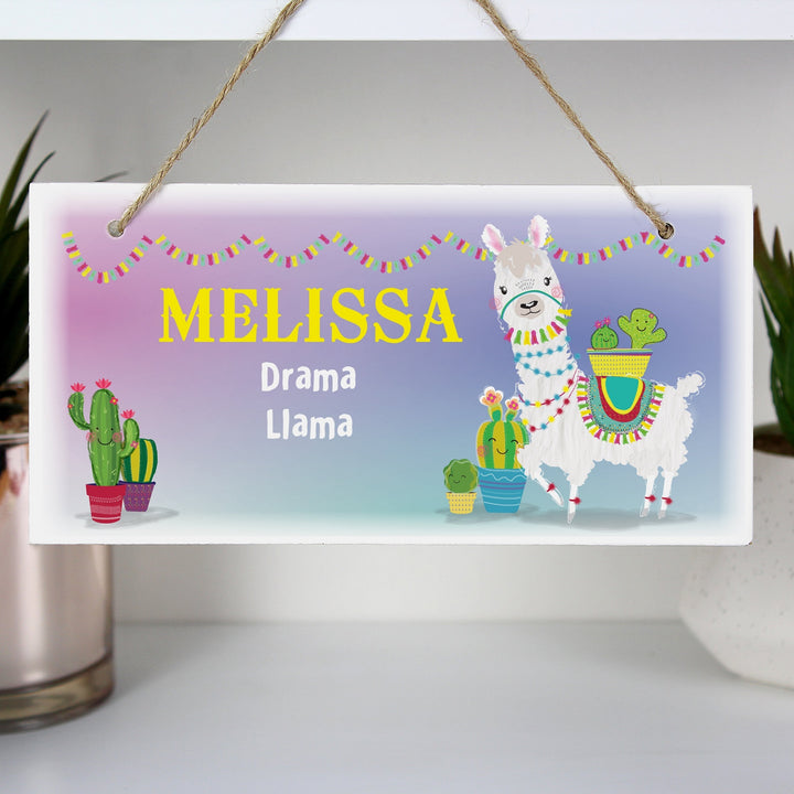 Buy Personalised Llama Wooden Sign available now at www.giftsfinder.co.uk