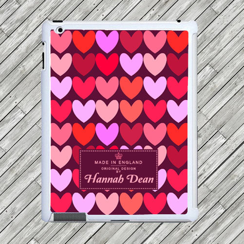 Buy Personalised Purple Love Hearts Tablet and iPad Case at www.giftsfinder.co.uk